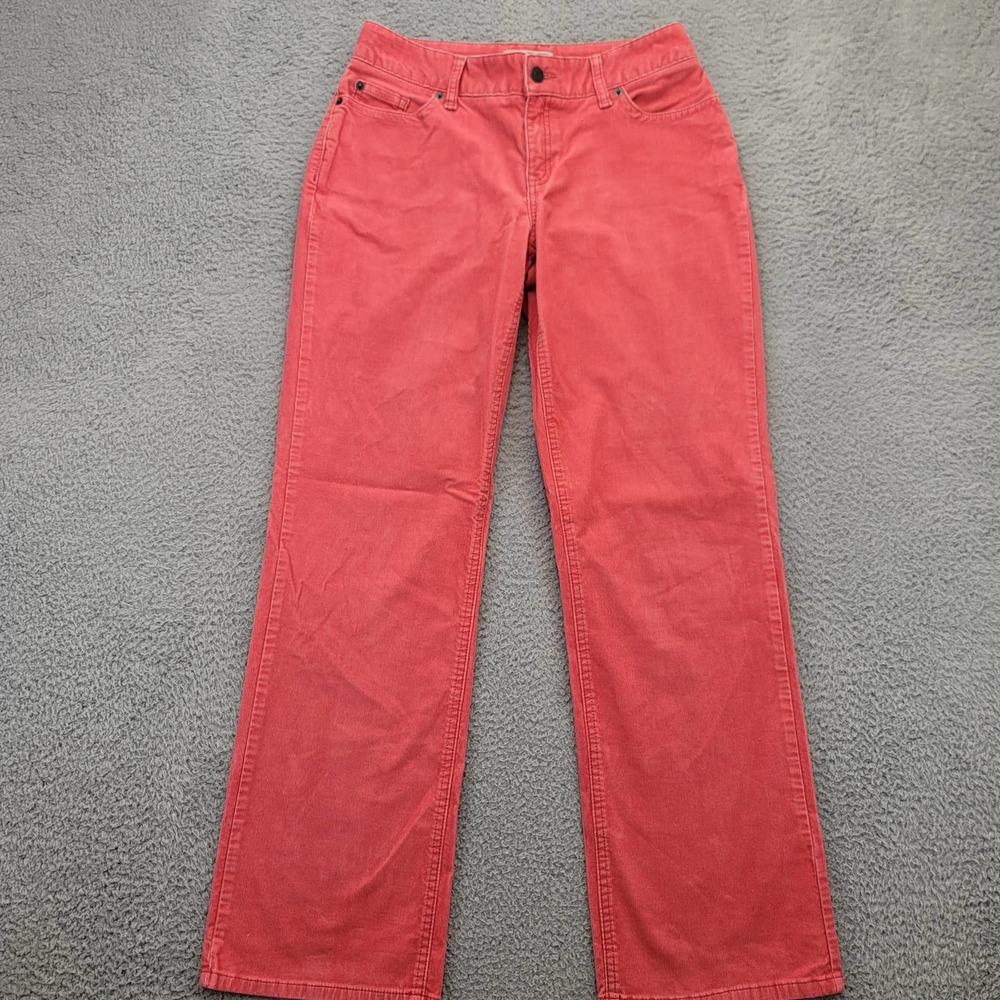 L.L.Bean Pants Womens 6 Reg‎ Pink Curvey Fit Corduroy Straight Leg